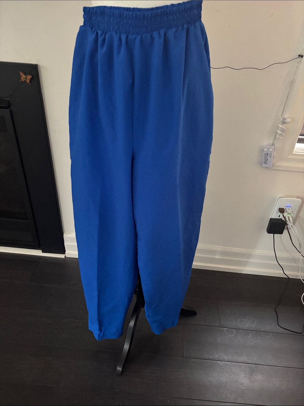 Vintage Bright Blue High-Waist Elastic Waist Pants Avon
